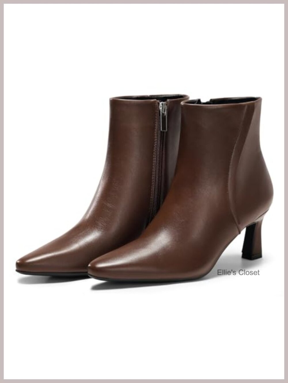 Kitten Heel Pointed Toe Ankle Booties Side Zip Dress Boots PU Leather